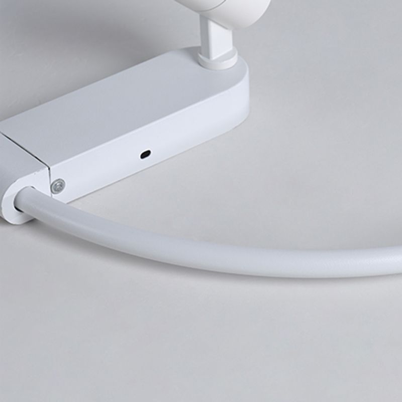 Ultra Modern Round Shape Led Flush Mount Acrylic Bedroom Ceiling Mount Light Fixture with 1 Spotlight