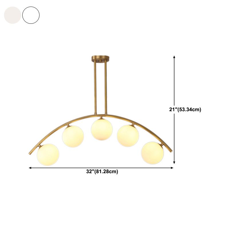 Modern Style Global Shape Island Lights Glass 3/7/9 Lights Pendant Light in Gold