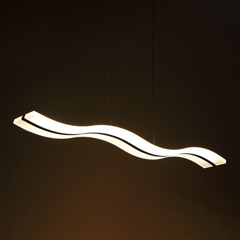 Pendante Wave Island Lights Assemblées d'éclairage de lustre en acrylique moderne pour le restaurant