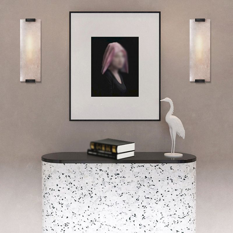 Modern Brass Wall Light Rectangle Shape Wall Sconce Light for Bedroom