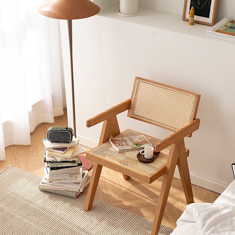 Sillas de madera de roble de estilo moderno, sillón con respaldo abierto para cocina y comedor