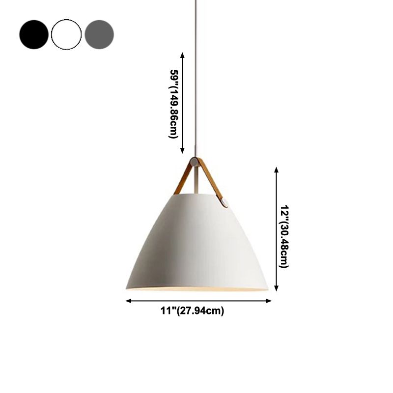 Forme du cône de style moderne Métal de lampe de suspension 1 Lumières éclairées pour le café