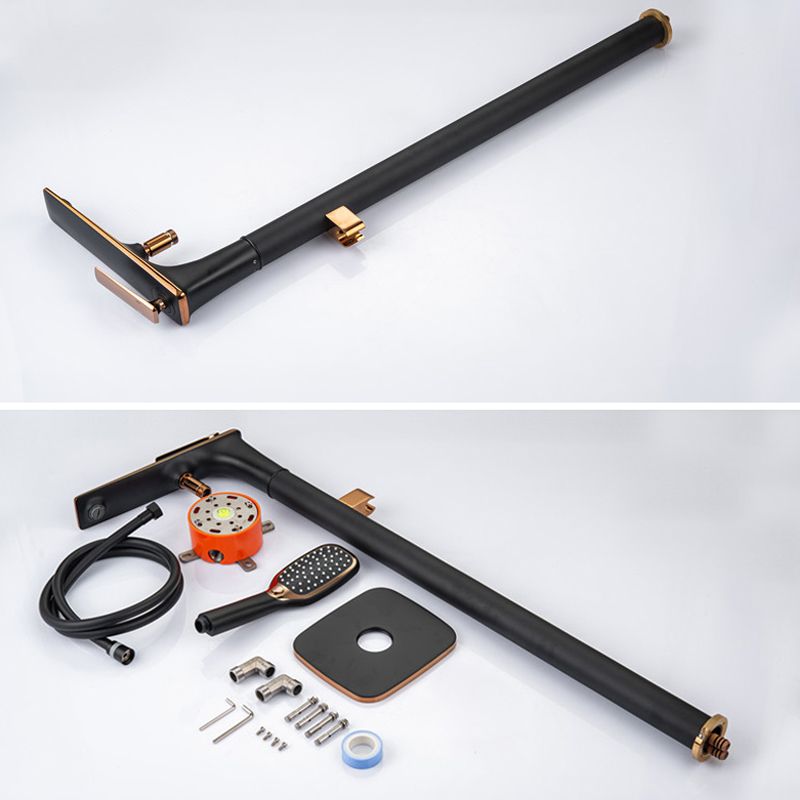 Floor Mounted Copper Freestanding Tub Filler Swivel High Arc Tub Filler Trim