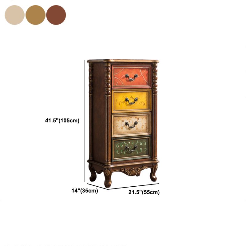Rustic Wood Chest Vertical Chest with 3/4/5 Drawers for Bedroom
