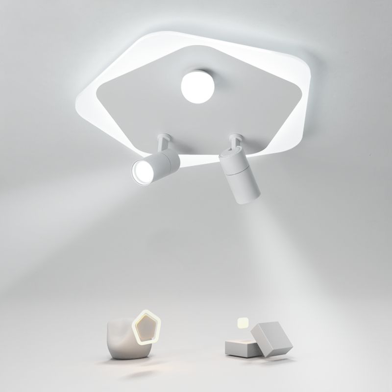 Lampe plate géométrique nouveau style moderne fer LED lampe plate avec 2 spots