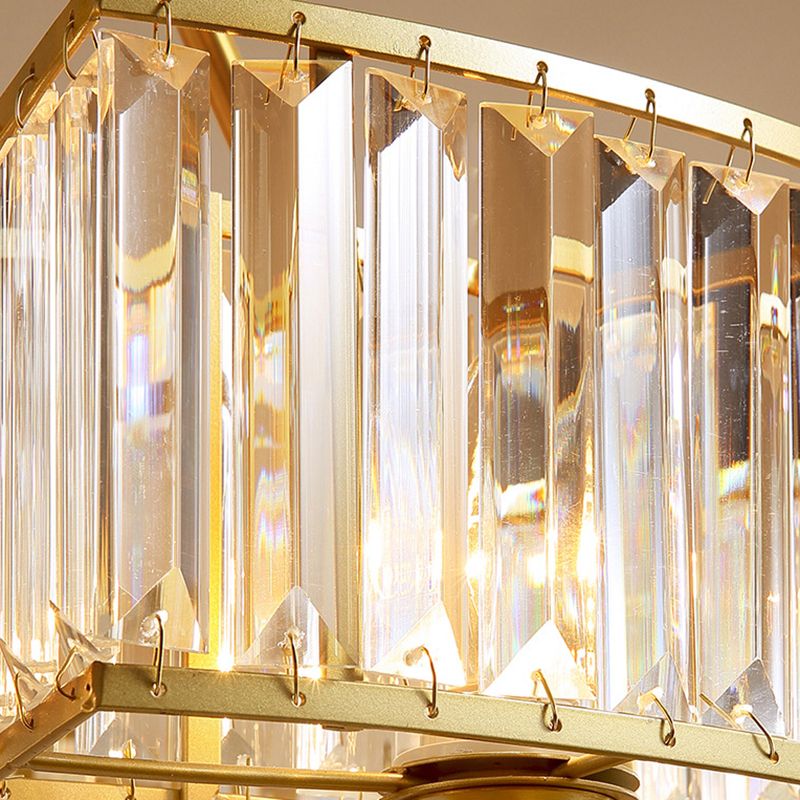 Fissature di illuminazione rotonda in ottone lucido con fiume moderno di cristallo moderno da 15 "con cavo regolabile