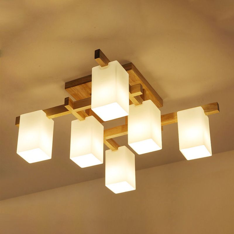 Lampada da soffitto in legno Lampada da soffitto in stile moderno beige