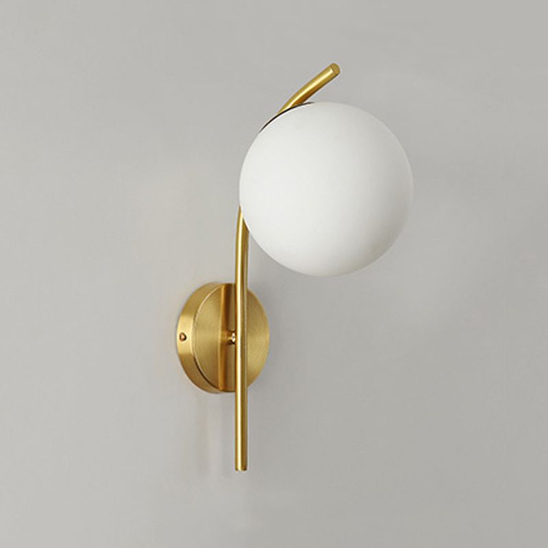 Golden Vanity Lighting Simple Glass Wall Light Sconce for Bathroom