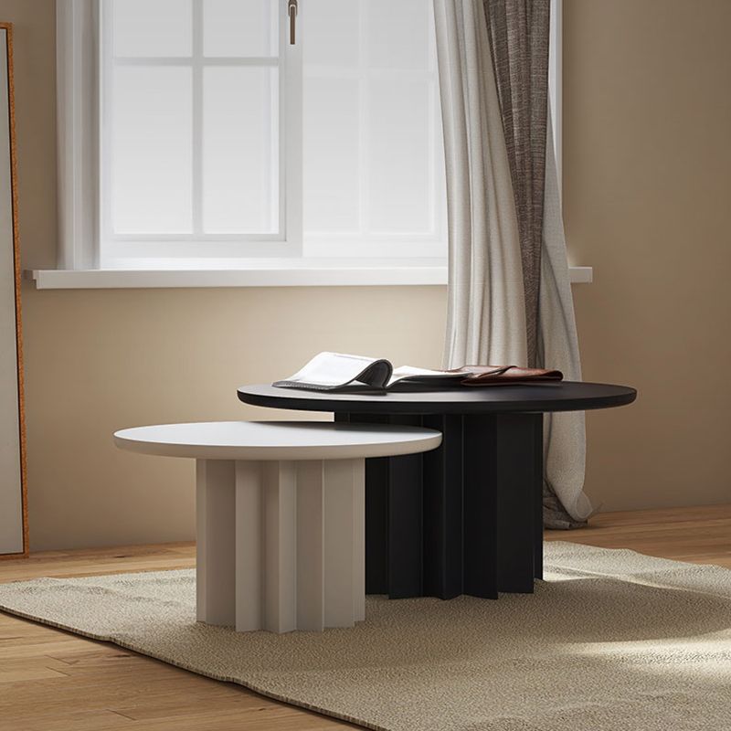 Scandinavian Dia 23.6"/31.5" Cocktail Table, Wooden Pedestal Coffee Table