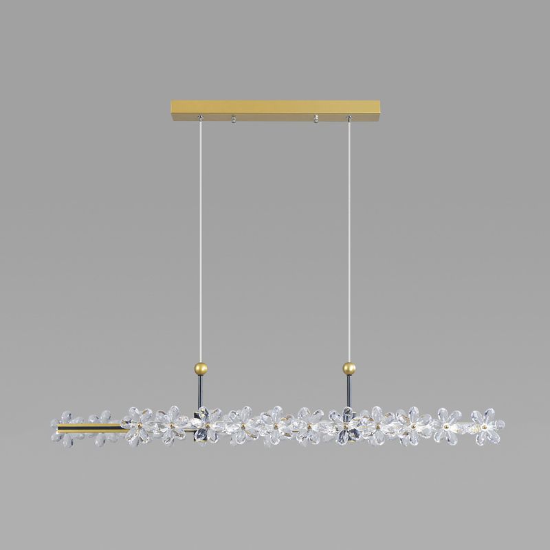 Modernism Single Golden Finish Ceiling Light LED Kitchen Island Lighting