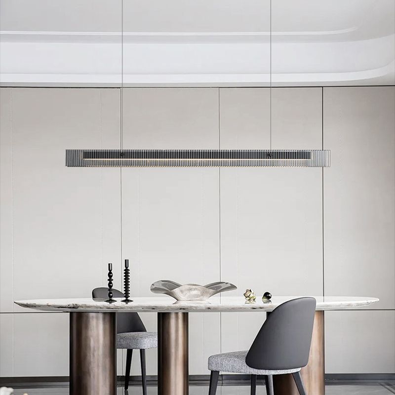Modern Black/Golden Kitchen Island Lighting Linear LED Island Pendant Lighting