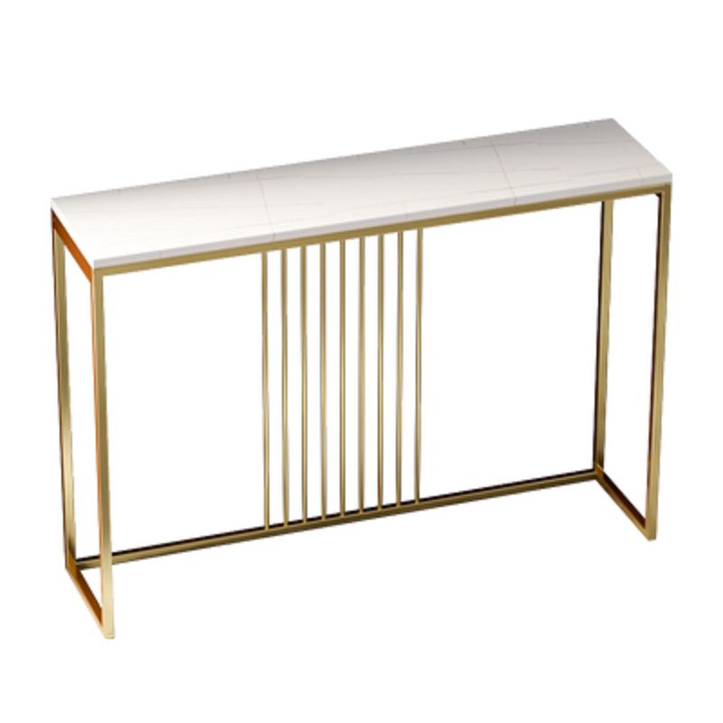 Contemporary Console Accent Table Rectangle Console Sofa Table in Stone