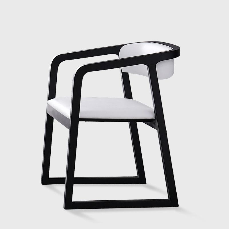 Silla escandinava de madera para comedor, cocina, sillón con respaldo abierto