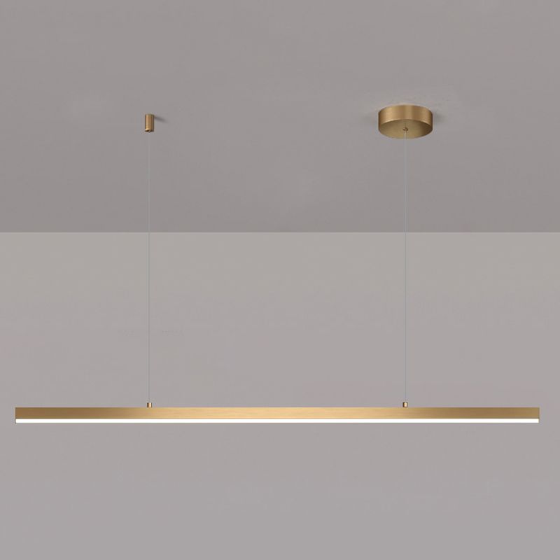 Gold Aluminum Island Lamps Linear Restaurant LED Pendant Lights with Acrylic Shade