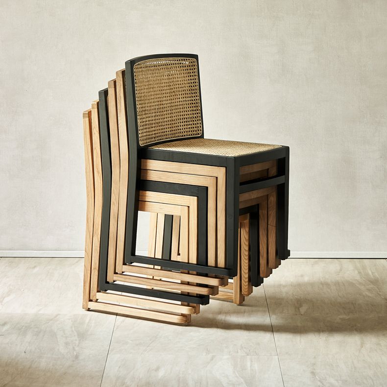 Traditional Style Dining Chair Solid Wood Stackable Side Chair for Home