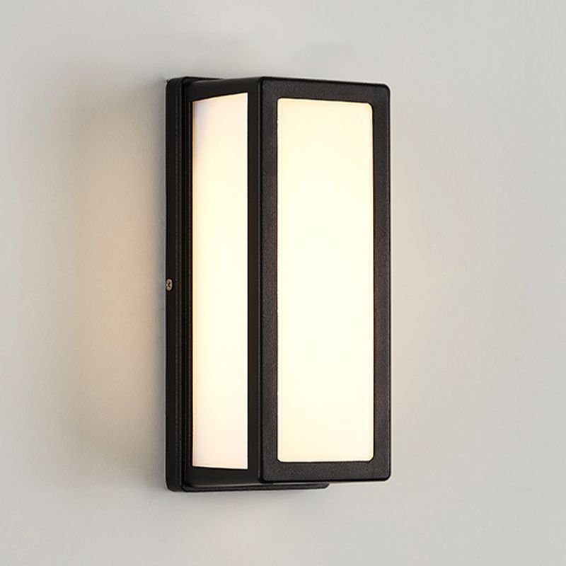 Metal Modern Wall Sconce Rectangle Shape Wall Light with Acrylic Shade for Courtyard