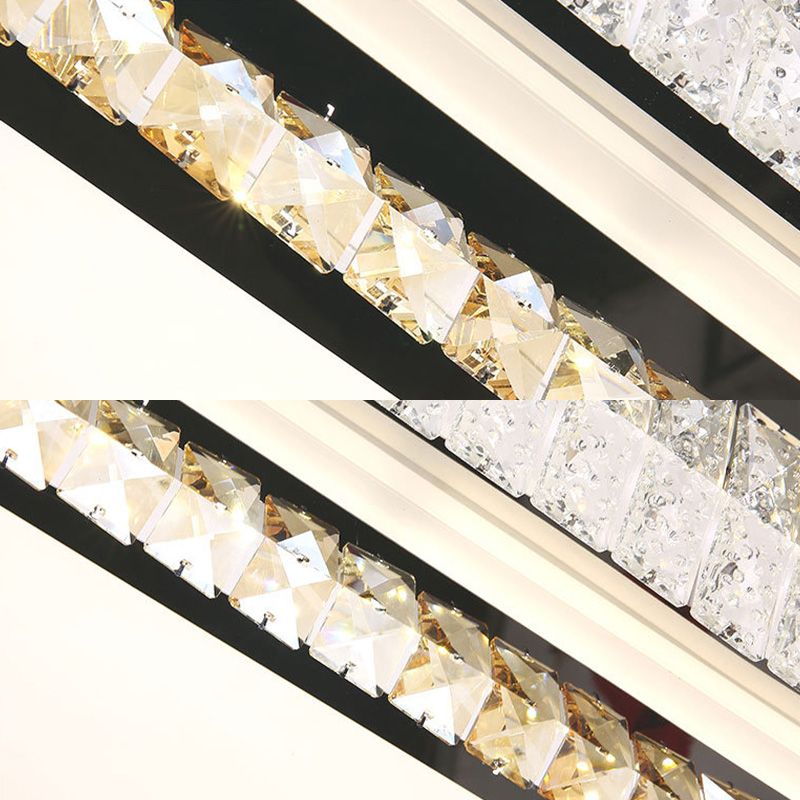 Geometric Crystal LED Ceiling Light in Modern Creative Style Stainless-Steel Ceiling Fixture for Living Room