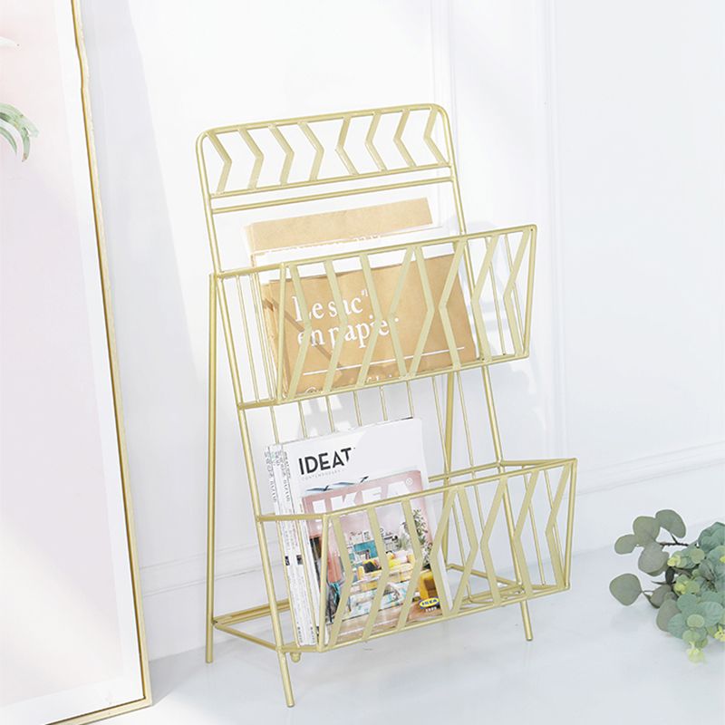 Metal 2 Shelf Book Shelf 13.4" W Modern Book Shelf Closed Back Vertical