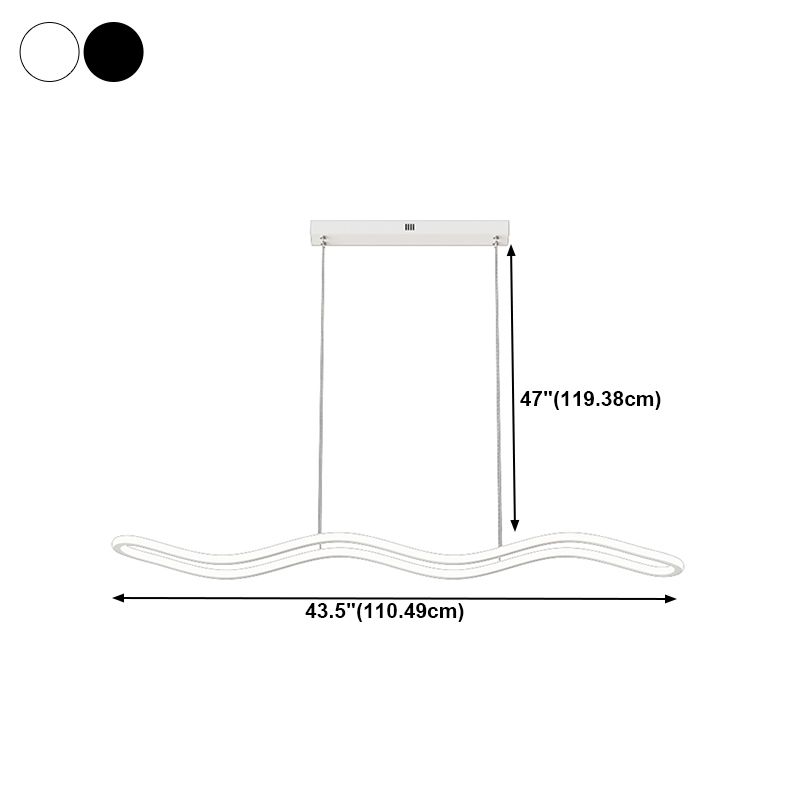 Modern Creative Style Hanging Lamp Linear Metal Island Light Fixture for Kitchen