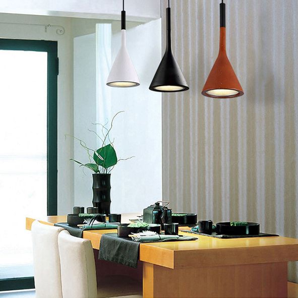Modern Cone Pendant Light Kit Cement 1 Light Pendant Lamp
