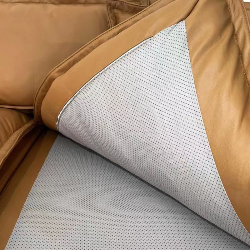 Pillow Top Arm Standard Settee Couch with Pillows in Brown for Living Room