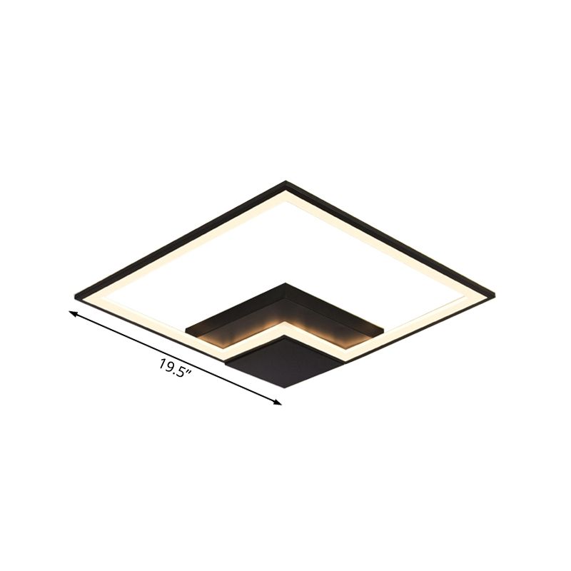 Negro/Blanco/Blanco/Negro y Blanco Antorcha Cuadrada de Antorcha Simplicidad 16 "/19,5" /23,5 " Lámpara de Chorro Acrílico LED de ancho en la luz cálida/blanca