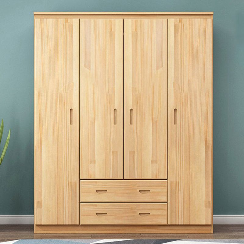 Contemporary Style Wardrobe Armoire Wood Combination Armoire with Doors