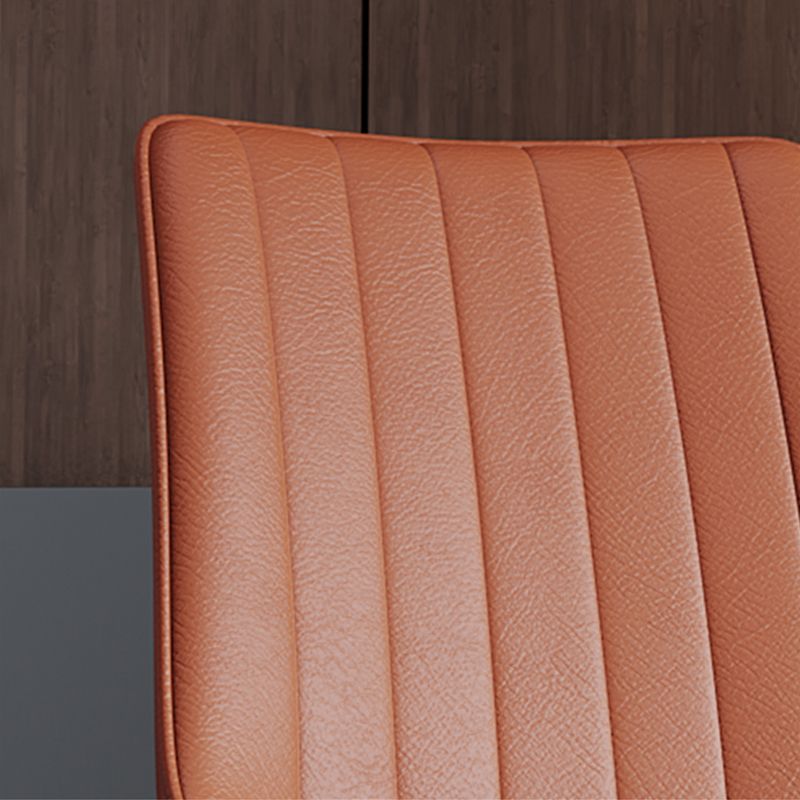 Home Scandinavian Arm Chair Upholstered Solid Back Metal Dining Room Chair