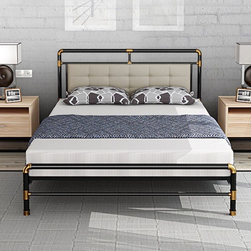 Tufted 43.3" H Bed Frame Industrial Style Metal Open-Frame Bed