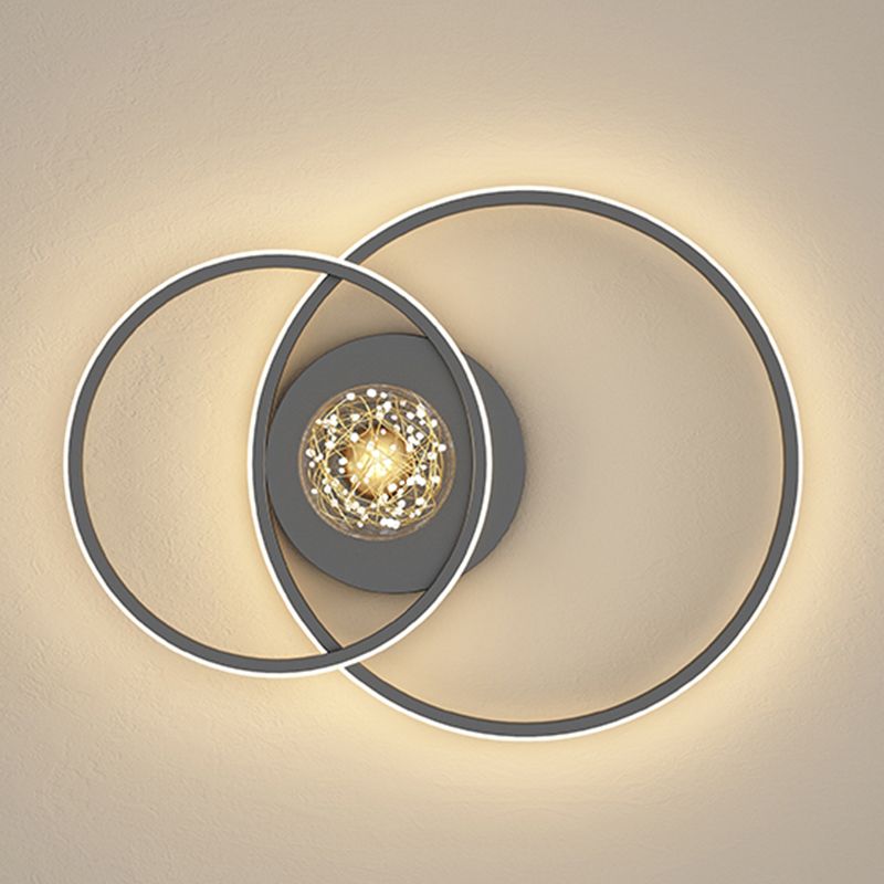 Plafonnier encastré multi-lumières à abat-jour rond de style moderne, noir