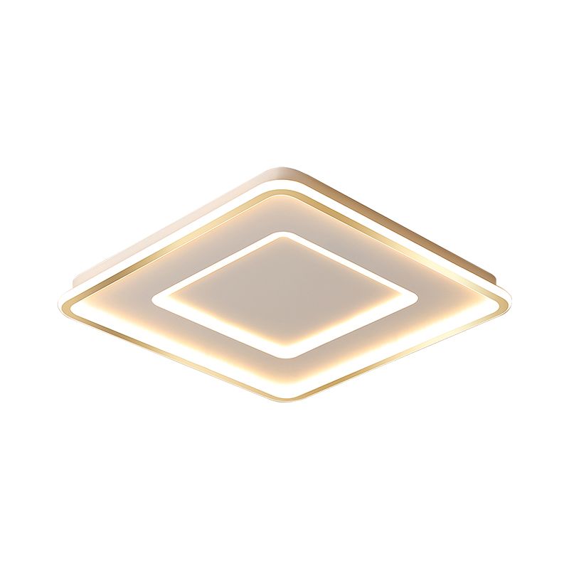 Lámpara empotrada extrafina de estrella/cuadrado/triángulo, lámpara LED de montaje en techo de metal dorado pulido contemporáneo para habitación de bebé