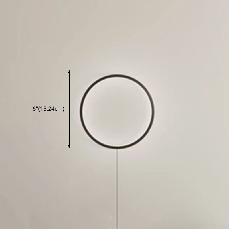 19.6" Wide Minimalism Aluminum Circles LED Wall Lamp RGB Light Backdrop Decoration Sconce Light in Black
