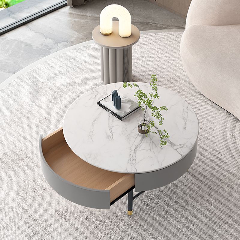 Modern Round Nesting Coffee Table Set Frame Coffee Table with Storage