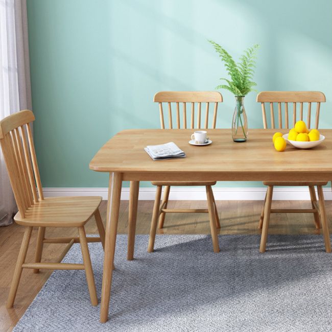 Zeitgenössischer Rechteck Massivholz Tisch Standardhöhe Esstisch mit 4 Beinen