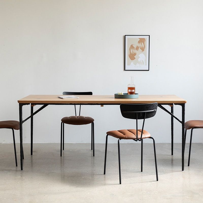Modern Wood Rectangle Dining Table with 4 Legs Table for Dining Room