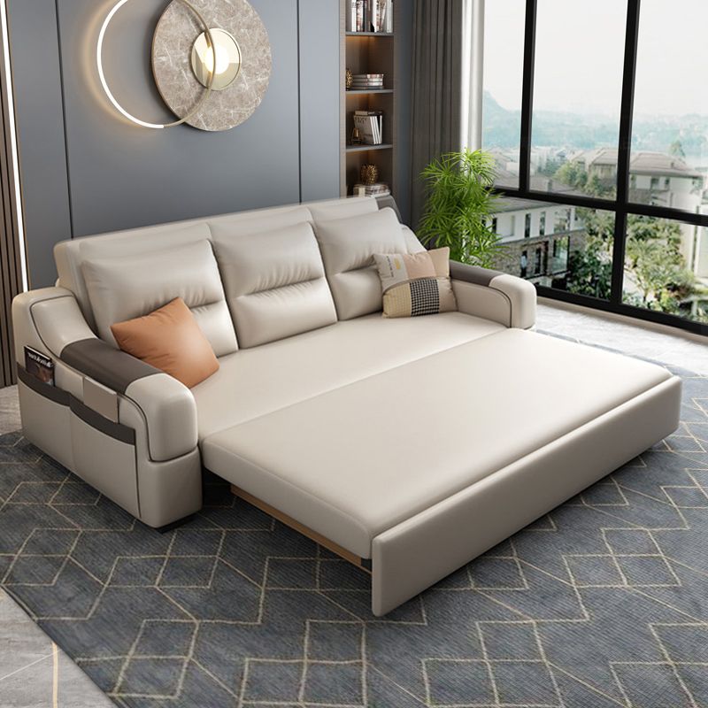 Bonded Leather Sofa Futon Contemporary Futon Sleeper Sofa with Storage
