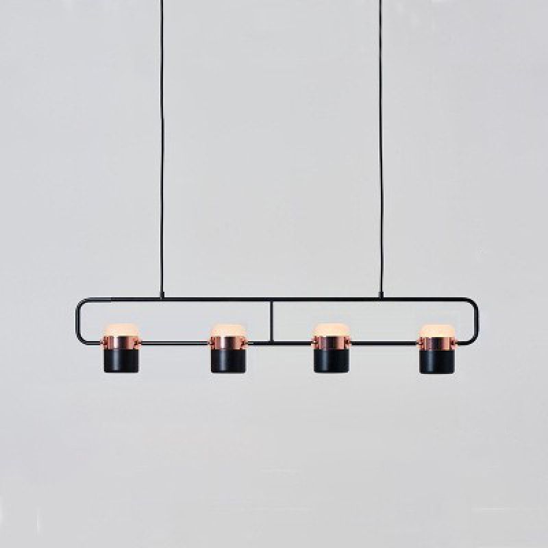 Cylinder Island Lighting Contemporary Metal Island Chandelier Lights for Kitchen