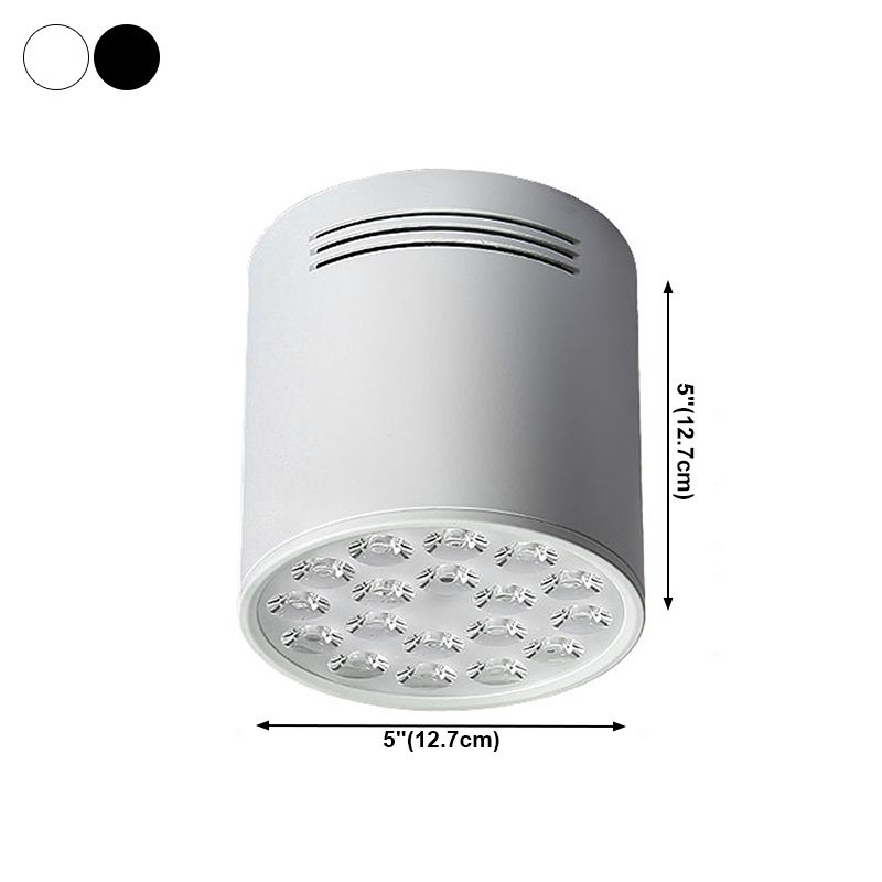 Cylindrical Shape Ceiling Lamp Modern Simple Style Aluminium 1 Light Flush Mount for Aisle