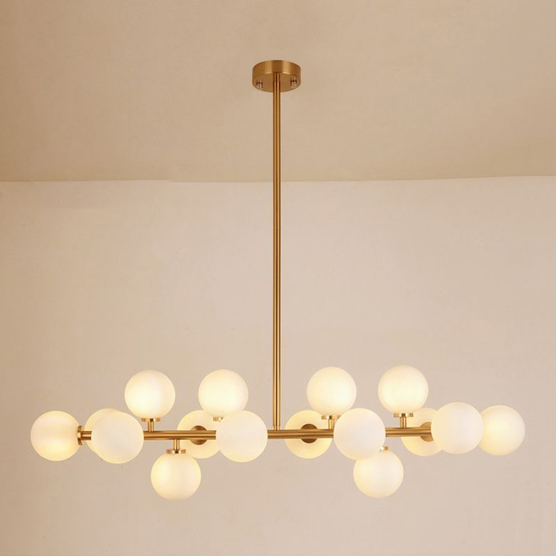 Ball Shape Glass Chandelier Light Modern Style 16 Lights Chandelier Light Fixture
