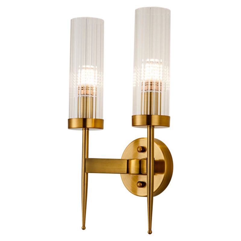 Pronzo della parete di vetro puro in stile moderno in stile creativo lampada da parete in ferro battuto per soggiorno