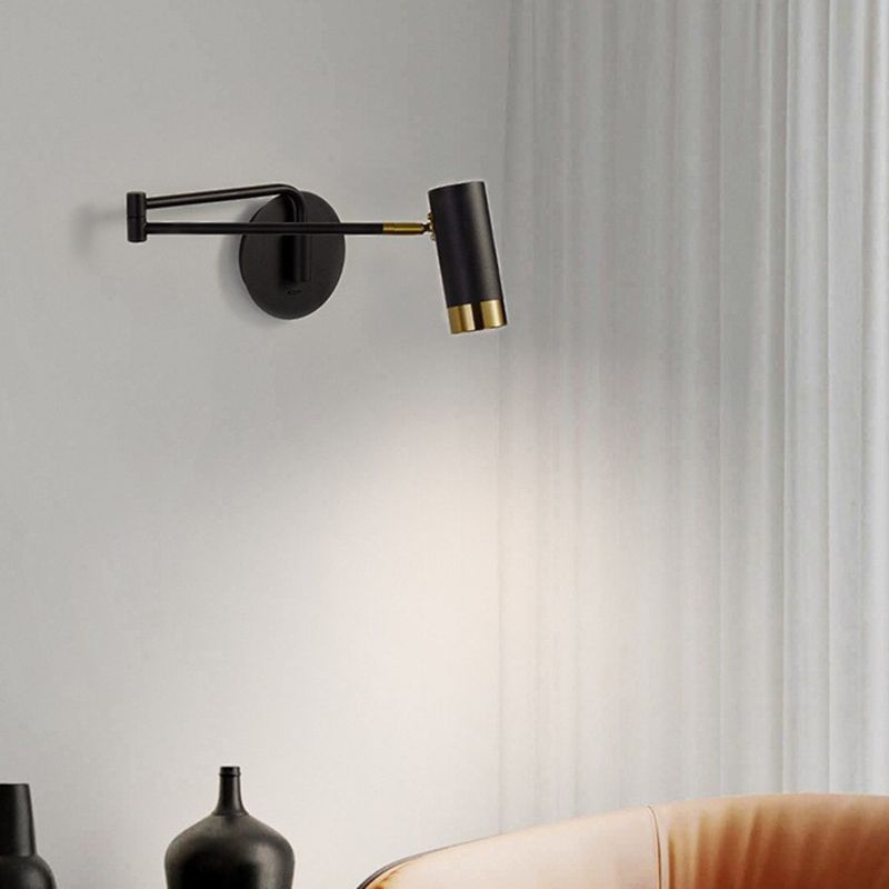 Black/White Single Contemporary Wall Mounted Sconce Metal Wall Light