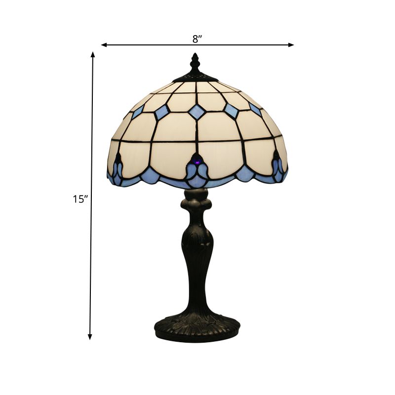 Lattice Bowl Night Light Mediterranean White Verre 1 Light Bronze Grid Mot Mot Mot Matted Desk Lighting