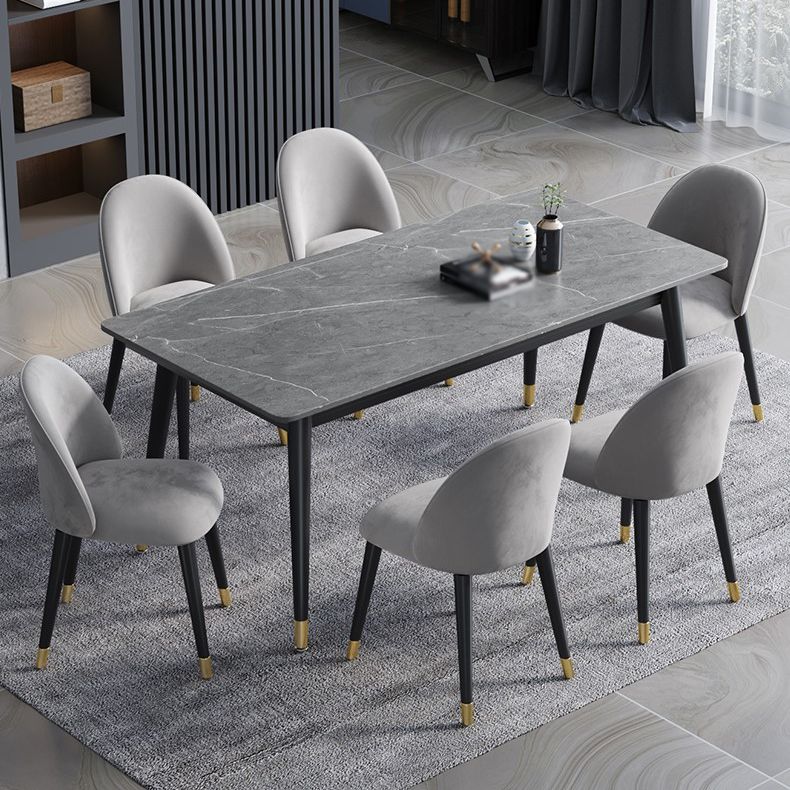 Glam 1/2/3/5/7 Pieces Dining Set Rectangular Sintered Stone Dining Table Set