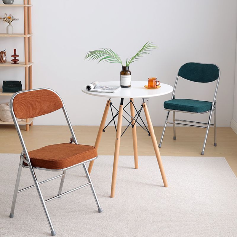 White and Black Modern Round Dining Table with 4 Solid Wood Foot