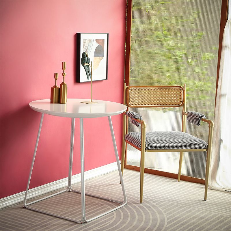 Sillas de comedor nórdicas con respaldo abierto, silla lateral para cocina con patas de metal