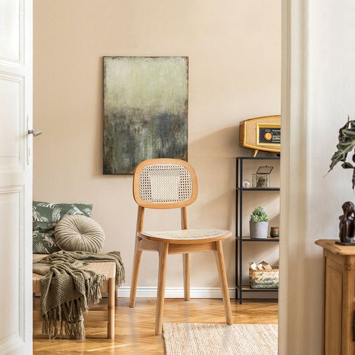 Open Back Dining Side Chair Traditional Solid Wood Side Chair Set