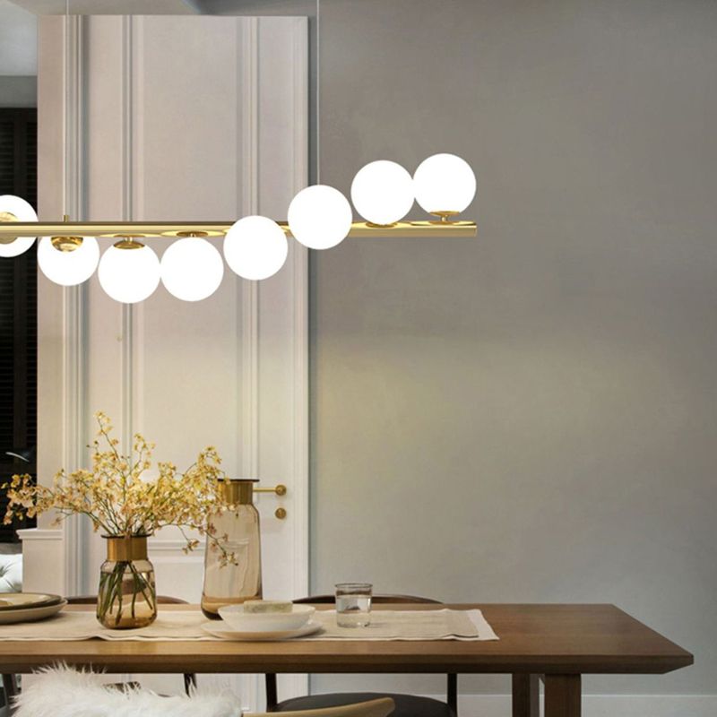 Glass Ball Shape Chandelier Light Modern Multi Lights Chandelier Light Fixture in Gold