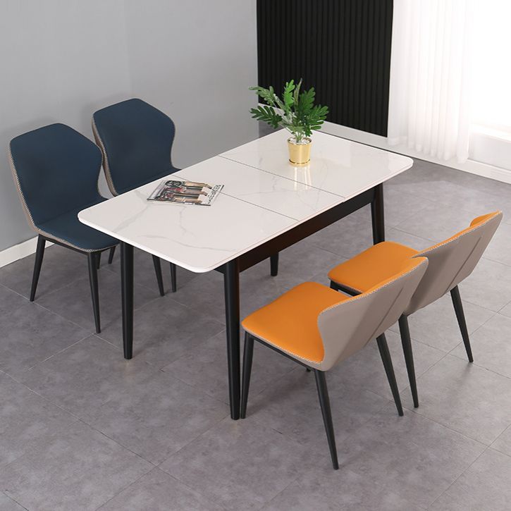 Modern Rectangle Dining Table Sintered Stone Dining Table with 4 Legs,47.2"L x 29.5"W x 29.5"H