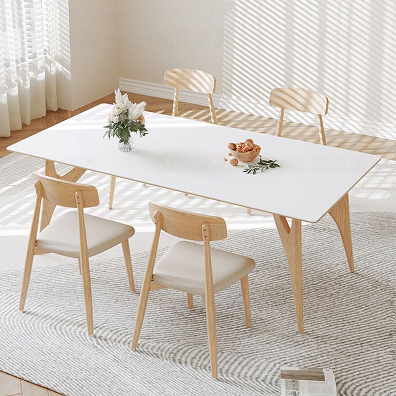 Modern Dining Table Set 1/4/7 Pieces with Wood Base Kitchen Furniture Set