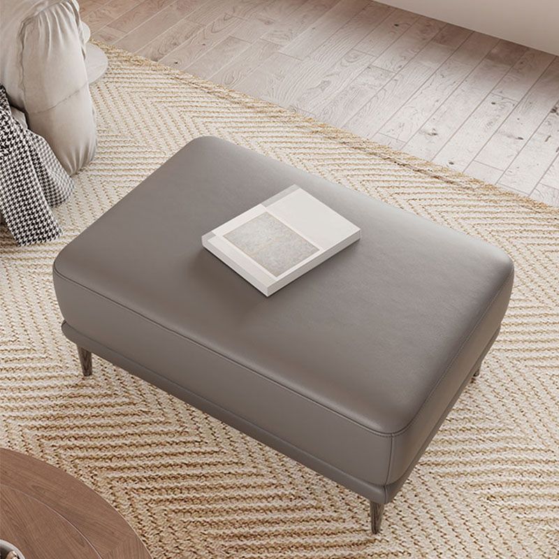Rectangle Footstools Genuine Leather Foot Stool , 23.4 Inch Width